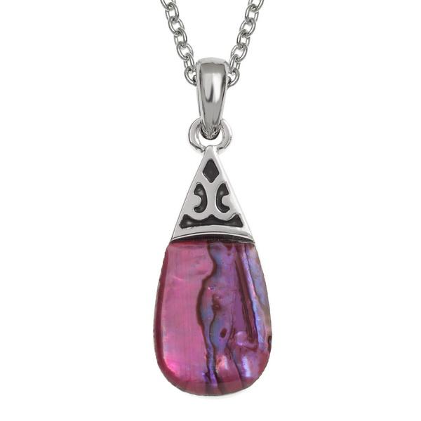 Almond Drop Pink Paua Shell Necklace - Tide Jewellery from thetraditionalgiftshop.com