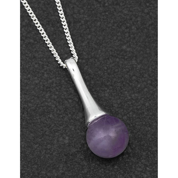 Amethyst Gemstone Elegant Drop Necklace - Equilibrium Jewellery from thetraditionalgiftshop.com