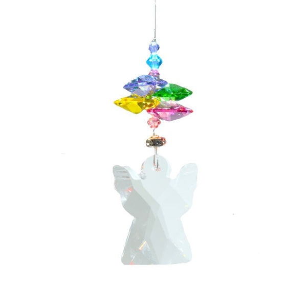 Angels in my Window (Confetti) Crystal Suncatcher - Wild Things Crystal from thetraditionalgiftshop.com