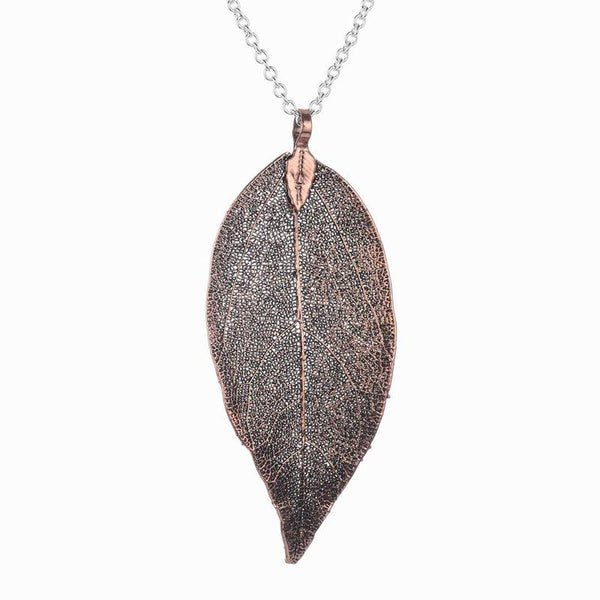 Antique Copper Leaf Necklace