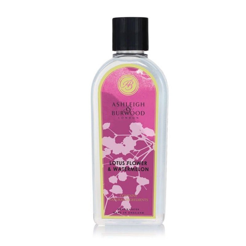 Ashleigh & Burwood Lotus Flower & Watermelon Fragrance Lamp Oil (500ml) - Ashleigh & Burwood Fragrance Lamps from thetraditionalgiftshop.com