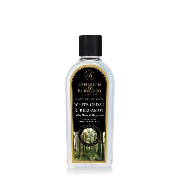 Ashleigh & Burwood White Cedar & Bergamot Fragrance Lamp Oil (500ml) - Ashleigh & Burwood Fragrance Lamps from thetraditionalgiftshop.com