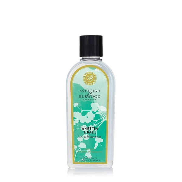 Ashleigh & Burwood White Tea & Basil Fragrance Lamp Oil (500ml) - Ashleigh & Burwood Fragrance Lamps from thetraditionalgiftshop.com