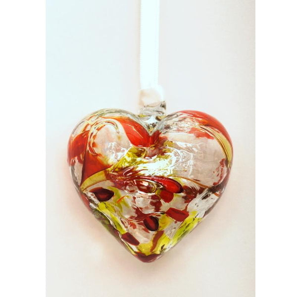 August (Peridot) Birthstone Blown Glass Heart - Milford Blown Glass from thetraditionalgiftshop.com