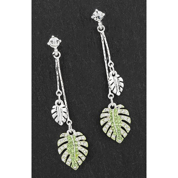Back to Nature Monstera Deliciosa Leaf Earrings - Equilibrium Jewellery from thetraditionalgiftshop.com