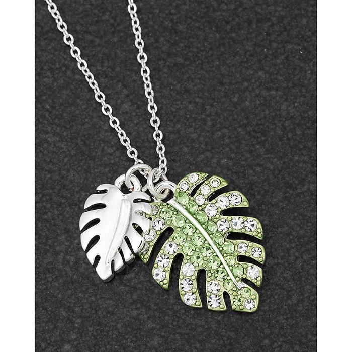 Back to Nature Monstera Deliciosa Leaf Necklace - Equilibrium Jewellery from thetraditionalgiftshop.com