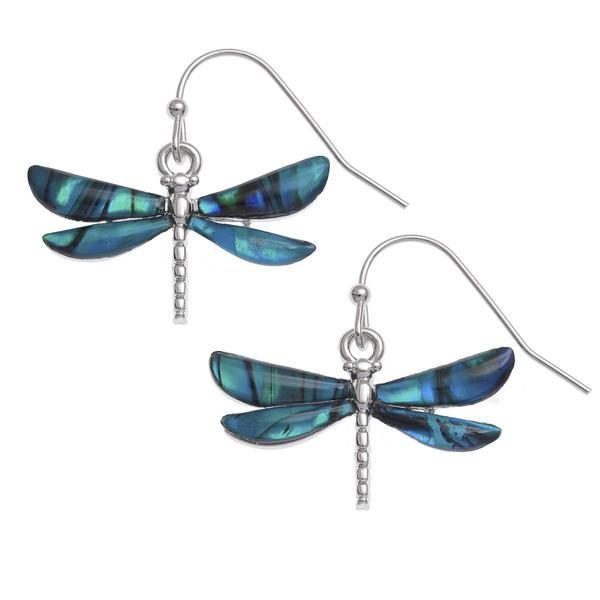 Blue Dragonfly Paua Shell Earrings - Tide Jewellery from thetraditionalgiftshop.com