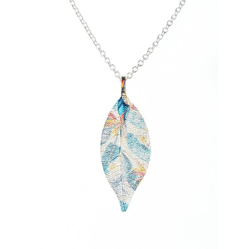 Blue Pastels Leaf Necklace