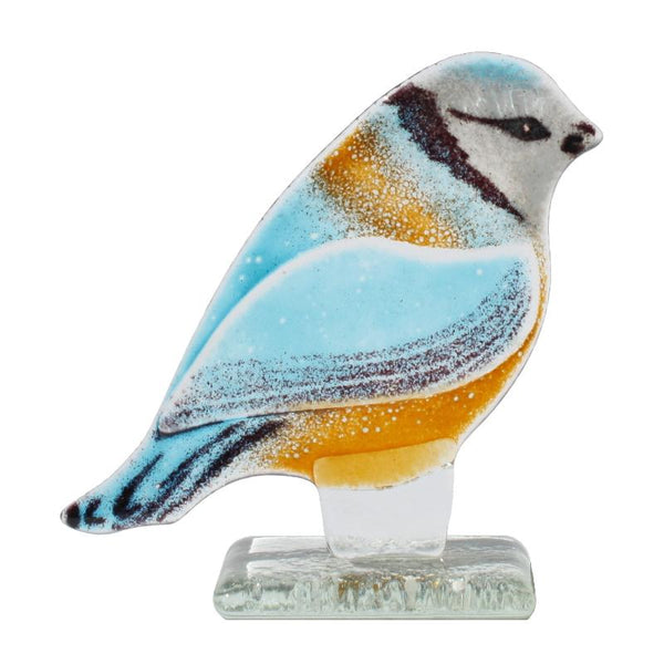 Blue Tit Fused Glass Ornament - D&J Glassware Fused Glass from thetraditionalgiftshop.com
