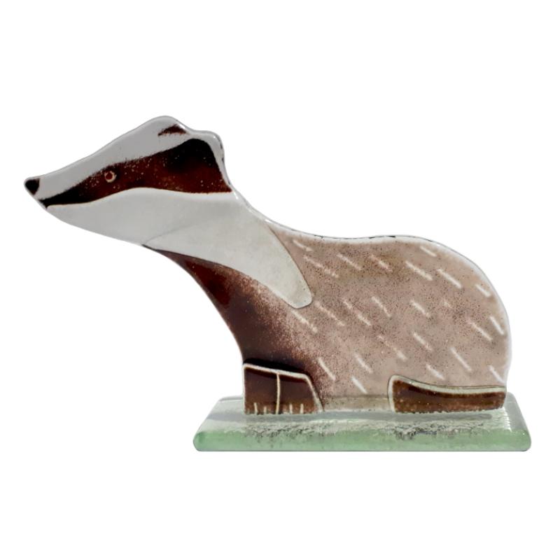 Brock the Badger Fused Glass Ornament