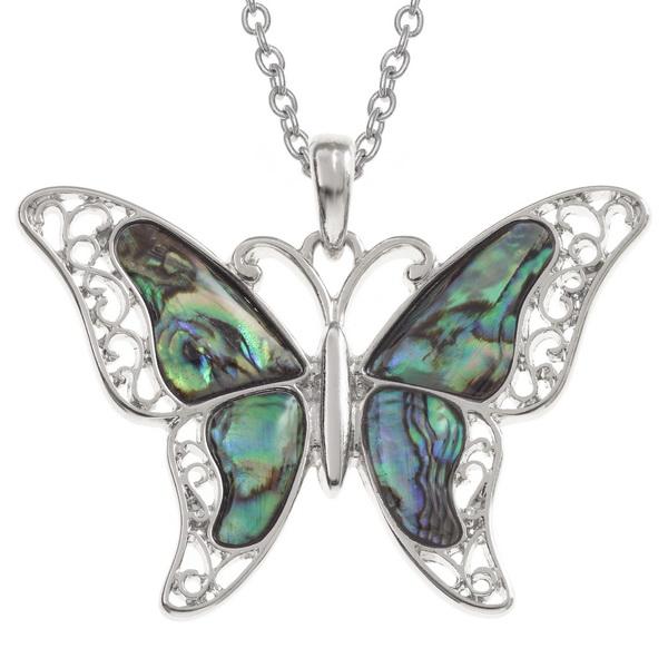 Butterfly Paua Shell Necklace - Tide Jewellery from thetraditionalgiftshop.com