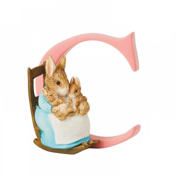 "C" Mrs Rabbit & Bunnies Alphabet Letter - Beatrix Potter from thetraditionalgiftshop.com