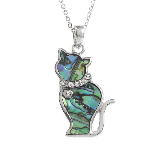 Cat Paua Shell Necklace - Tide Jewellery from thetraditionalgiftshop.com