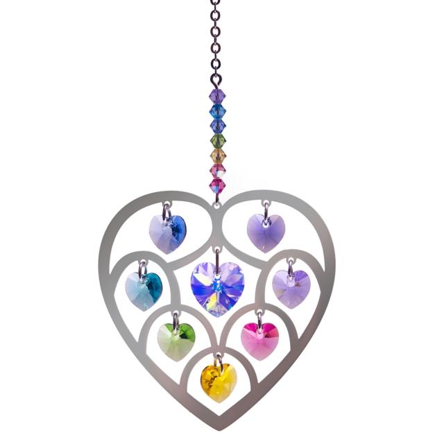 Confetti Heart of Hearts Crystal Suncatcher - Wild Things Crystal from thetraditionalgiftshop.com