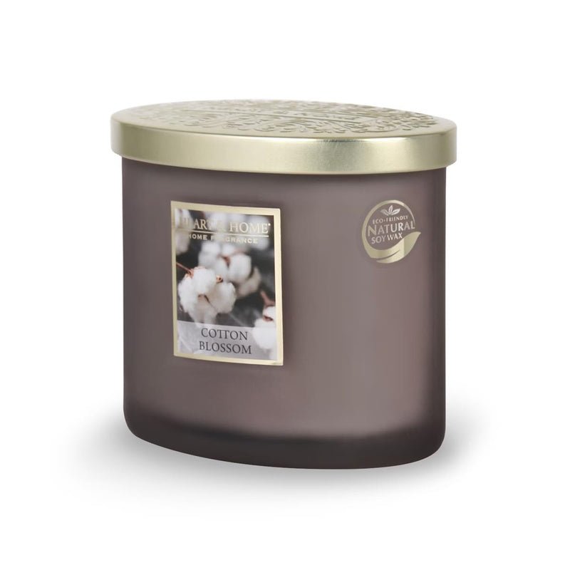 Cotton Blossom Ellipse 2 Wick Candle - Heart & Home from thetraditionalgiftshop.com