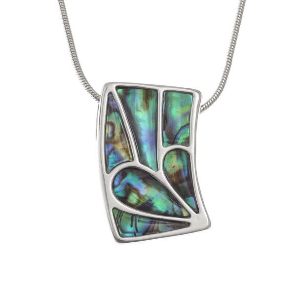 Curved Rectangle Paua Shell Necklace - Tide Jewellery from thetraditionalgiftshop.com