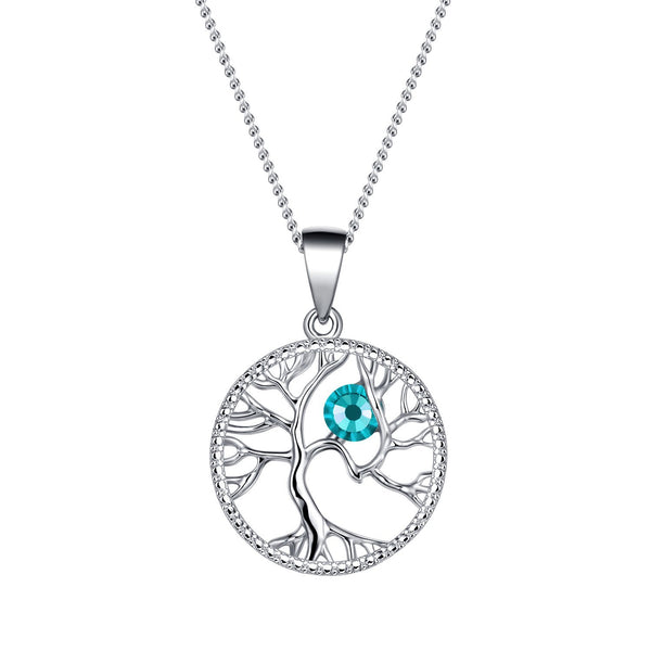 December Tree of Life Birthstone Necklace
