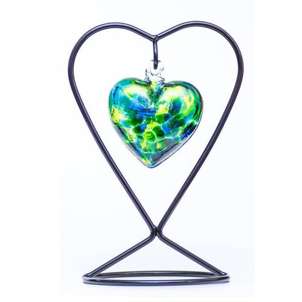 Display Stand for Blown Glass Birthstone Hearts - Milford Blown Glass from thetraditionalgiftshop.com