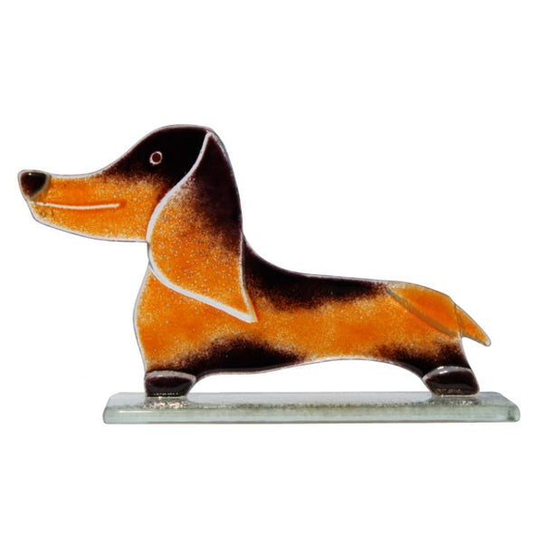 Douglas the Dachshund Dog Fused Glass Ornament