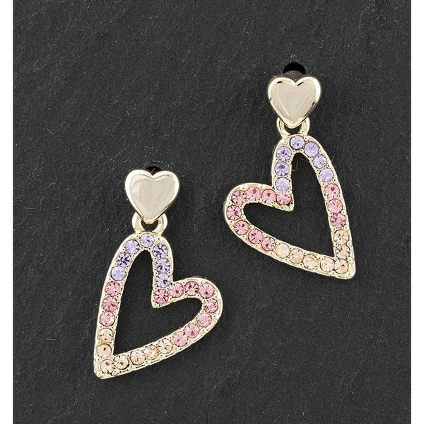 Elegant Pastel Gold Plated Heart Earrings - Equilibrium Jewellery from thetraditionalgiftshop.com