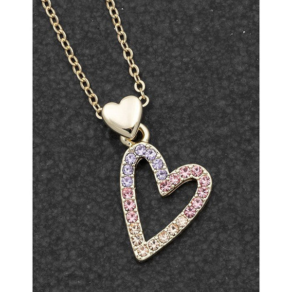 Elegant Pastel Gold Plated Heart Necklace - Equilibrium Jewellery from thetraditionalgiftshop.com