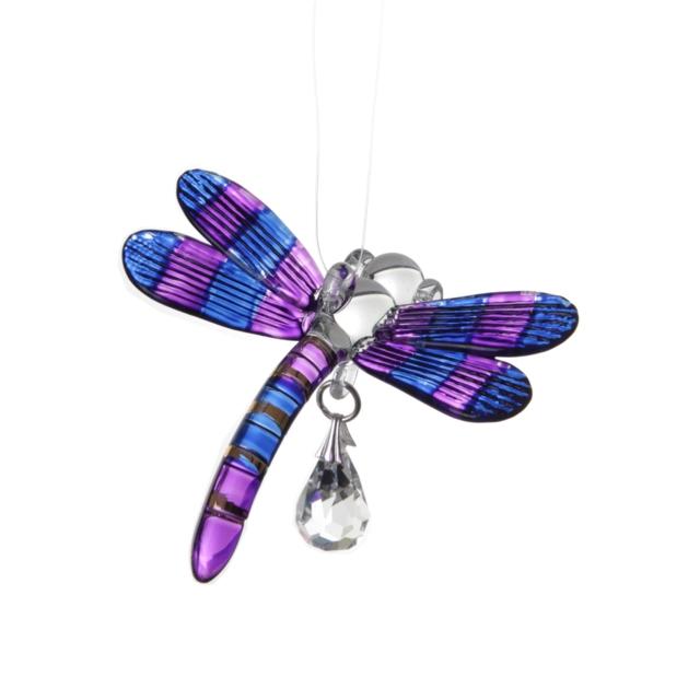 Fantasy Glass Dragonfly - Purple