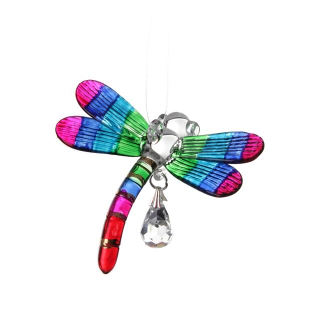 Fantasy Glass Dragonfly - Rainbow