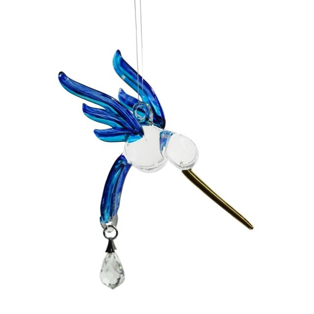 Fantasy Glass Hummingbird - Sapphire