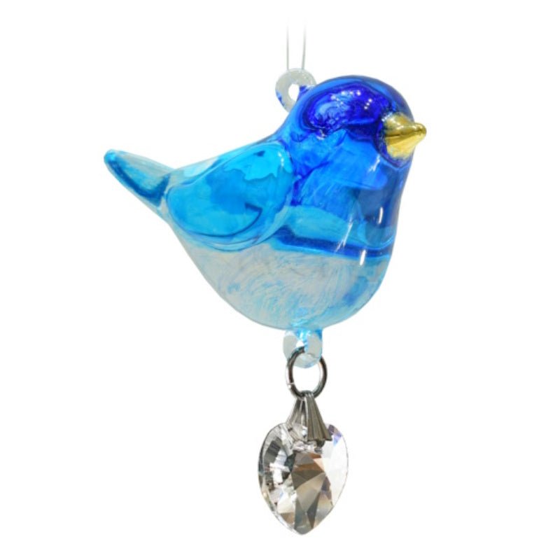 Fantasy Glass Pretty Little Bird - Bluebird - Wild Things Crystal from thetraditionalgiftshop.com