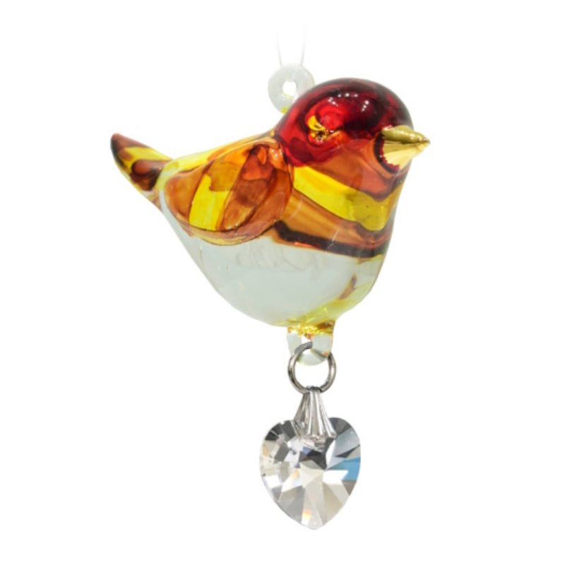 Fantasy Glass Pretty Little Bird - Goldfinch - Wild Things Crystal from thetraditionalgiftshop.com