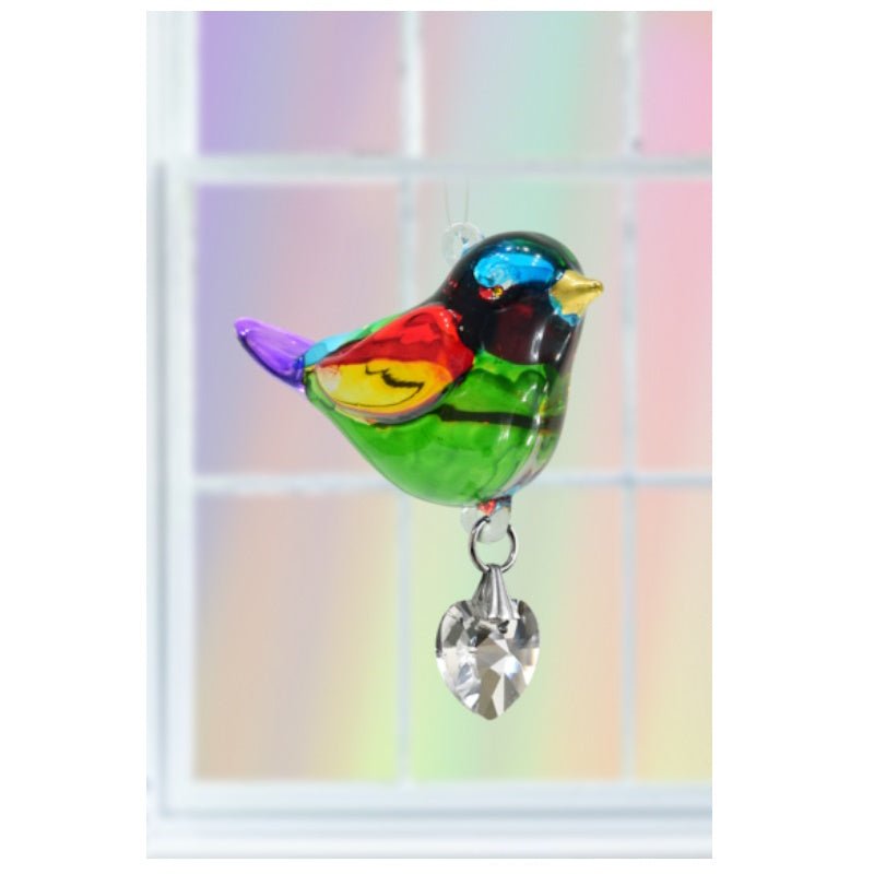 Fantasy Glass Pretty Little Bird - Rainbow - Wild Things Crystal from thetraditionalgiftshop.com