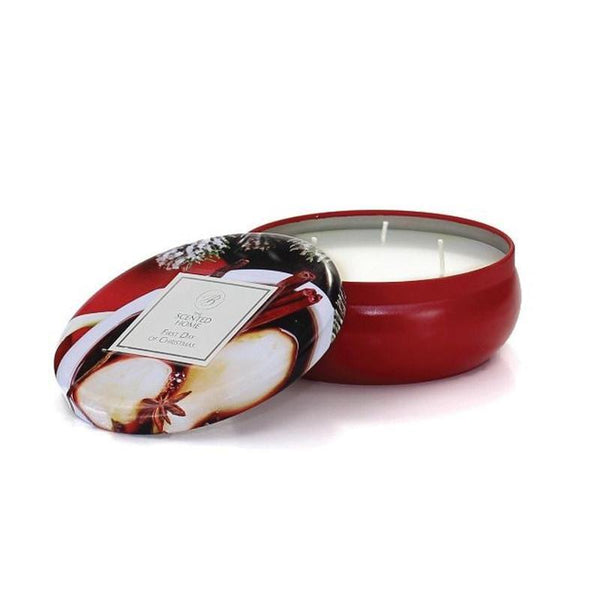 First Day of Christmas 3 Wick Tin Candle - The Scented Home from thetraditionalgiftshop.com