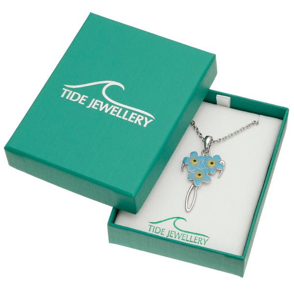 Forget Me Not Enamel Necklace - Tide Jewellery from thetraditionalgiftshop.com