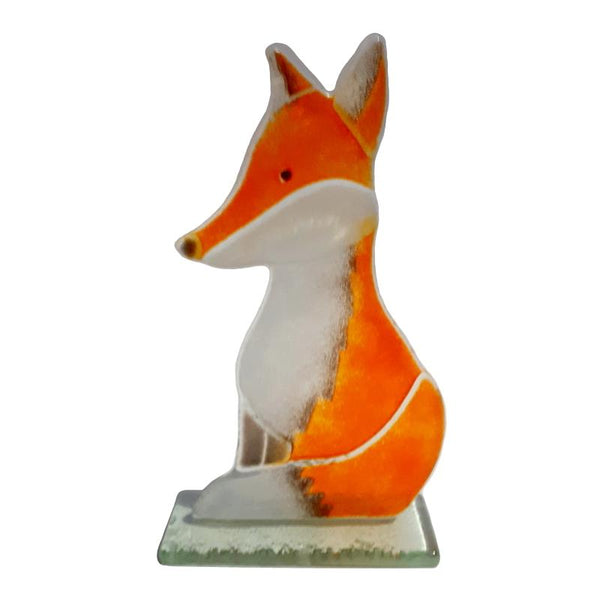 Freddie the Fox Fused Glass Ornament