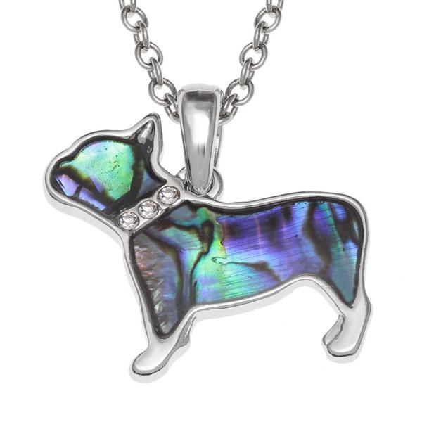 French Bulldog Paua Shell Necklace - Tide Jewellery from thetraditionalgiftshop.com