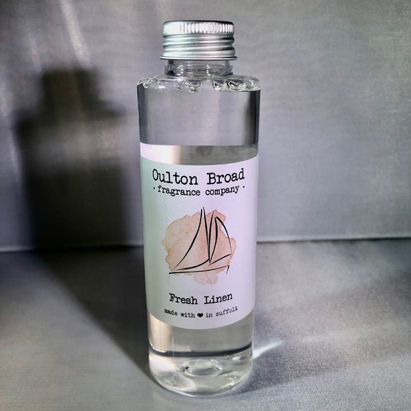 Fresh Linen Reed Diffuser Refill Oil - Oulton Broad Fragrance Company from thetraditionalgiftshop.com
