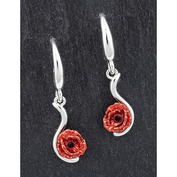 Frilly Poppy Drop Earrings - Equilibrium Jewellery from thetraditionalgiftshop.com