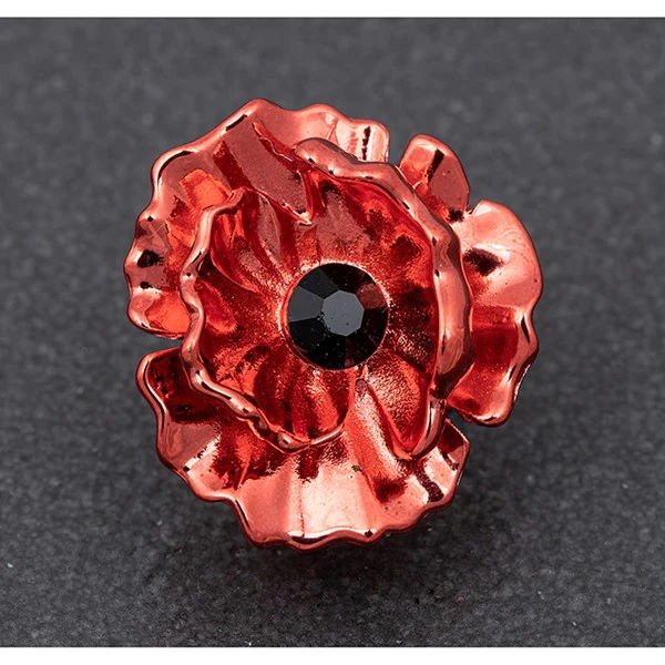 Frilly Poppy Pin Brooch - Equilibrium Jewellery from thetraditionalgiftshop.com