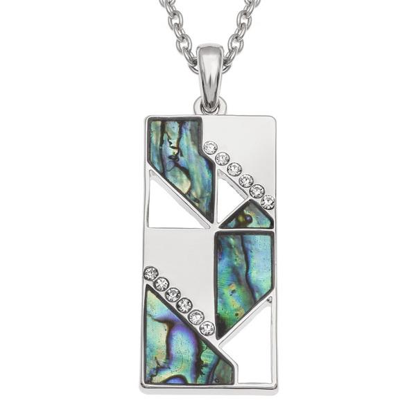 Geometric Rectangle Paua Shell Necklace - Tide Jewellery from thetraditionalgiftshop.com