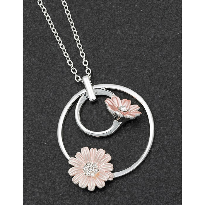 Gerbera Pink Daisy Necklace - Equilibrium Jewellery from thetraditionalgiftshop.com
