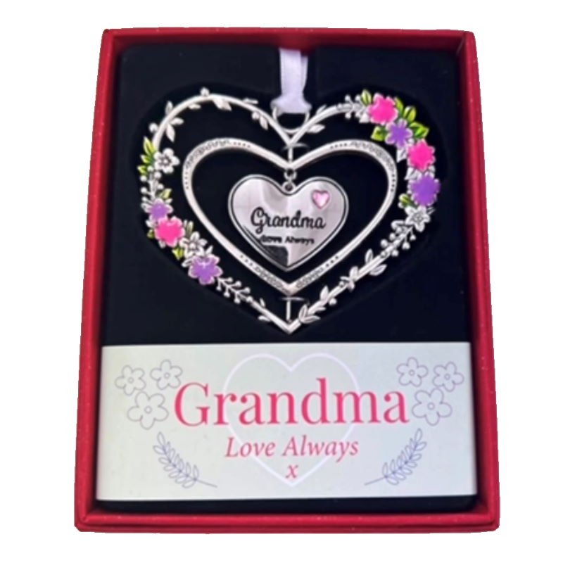 Grandma Gemstone Heart Hanging Decoration - Gemstone Hearts from thetraditionalgiftshop.com