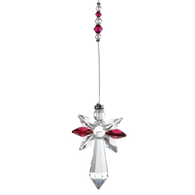 July Birthstone Crystal Guardian Angel - Ruby (Large)