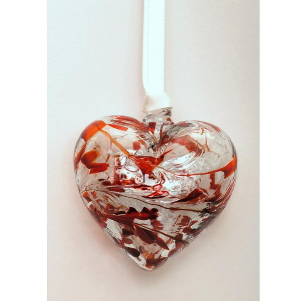 July (Ruby) Birthstone Blown Glass Heart - Milford Blown Glass from thetraditionalgiftshop.com