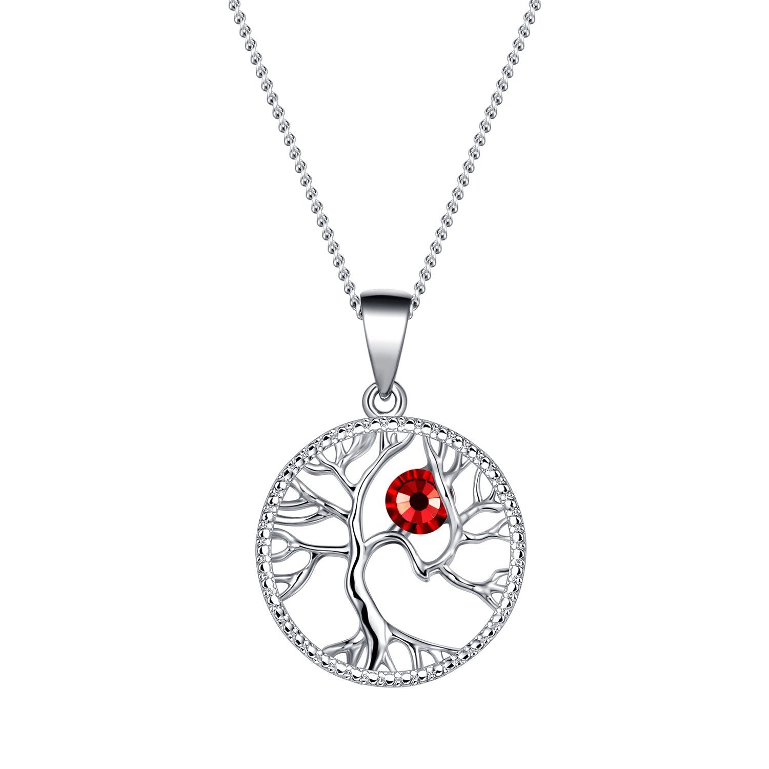 July Tree of Life Birthstone Necklace