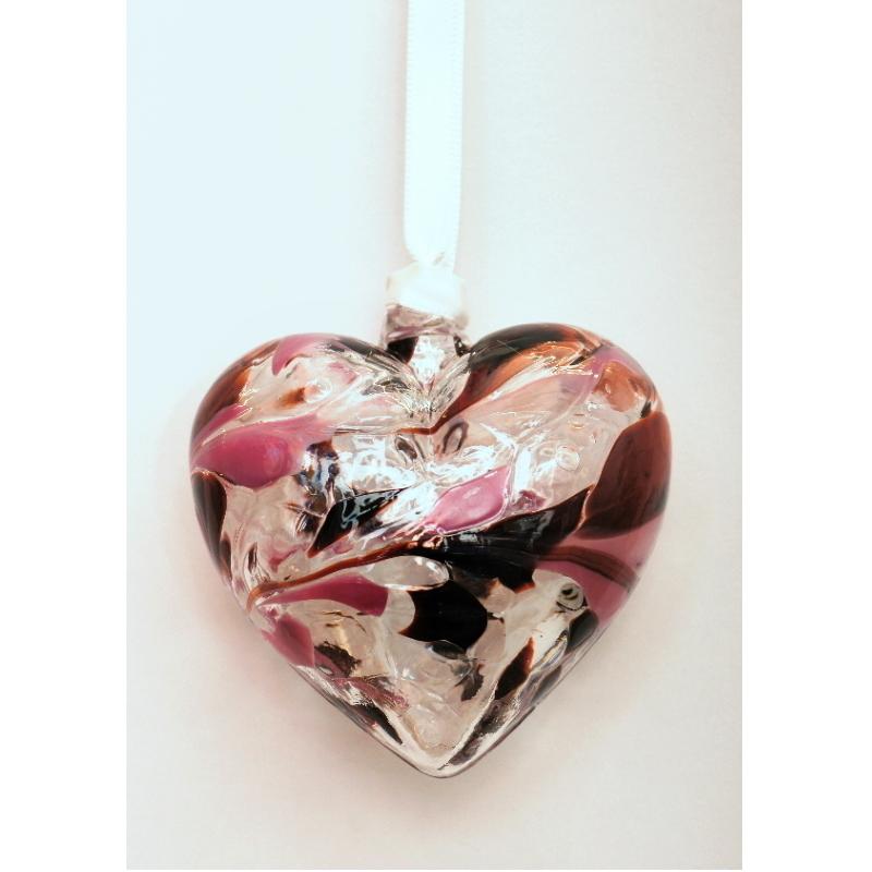 June (Pearl) Birthstone Blown Glass Heart - Milford Blown Glass from thetraditionalgiftshop.com