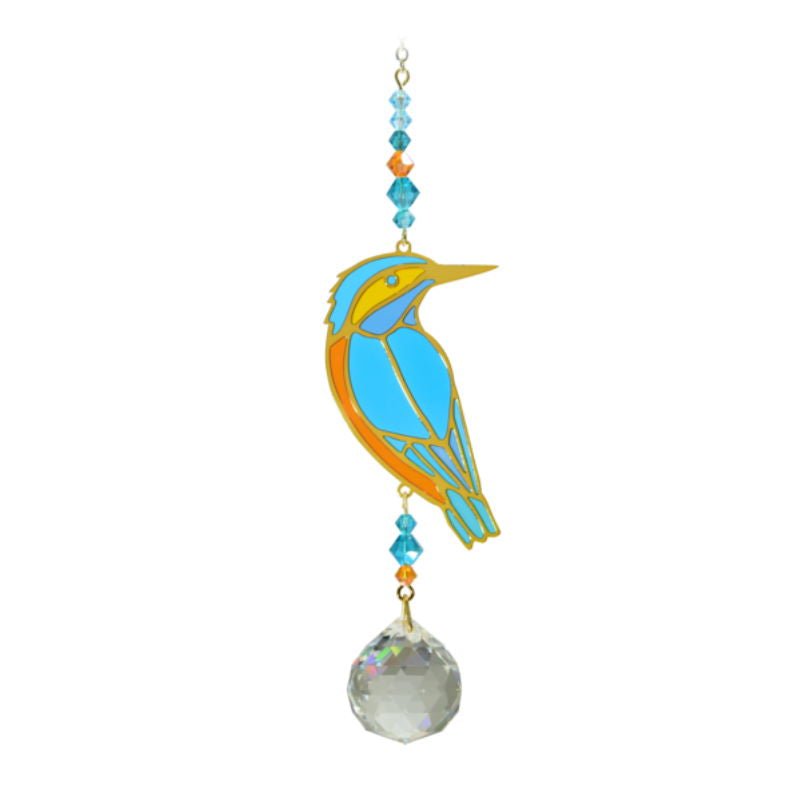 Kingfisher Crystal Dreams Suncatcher - Wild Things Crystal from thetraditionalgiftshop.com