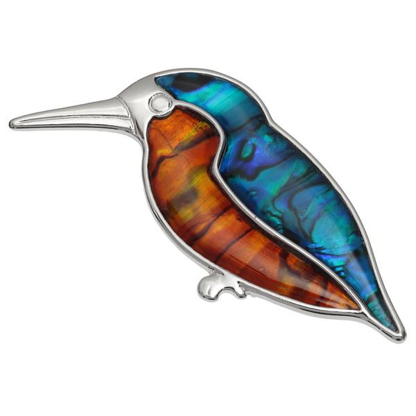 Kingfisher Paua Shell Brooch - Tide Jewellery from thetraditionalgiftshop.com