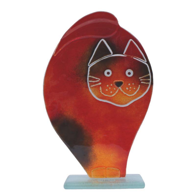 Large Tabby Cat (22) Fused Glass Ornament - D&J Glassware Fused Glass from thetraditionalgiftshop.com