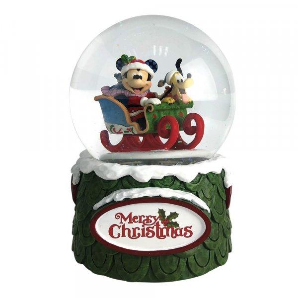 Laughing All the Way Mickey Mouse & Pluto Christmas Waterball (Snowglobe) - Disney Traditions from thetraditionalgiftshop.com
