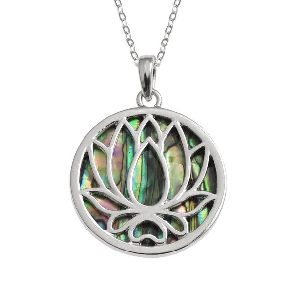 Lotus Flower Paua Shell Necklace - Tide Jewellery from thetraditionalgiftshop.com